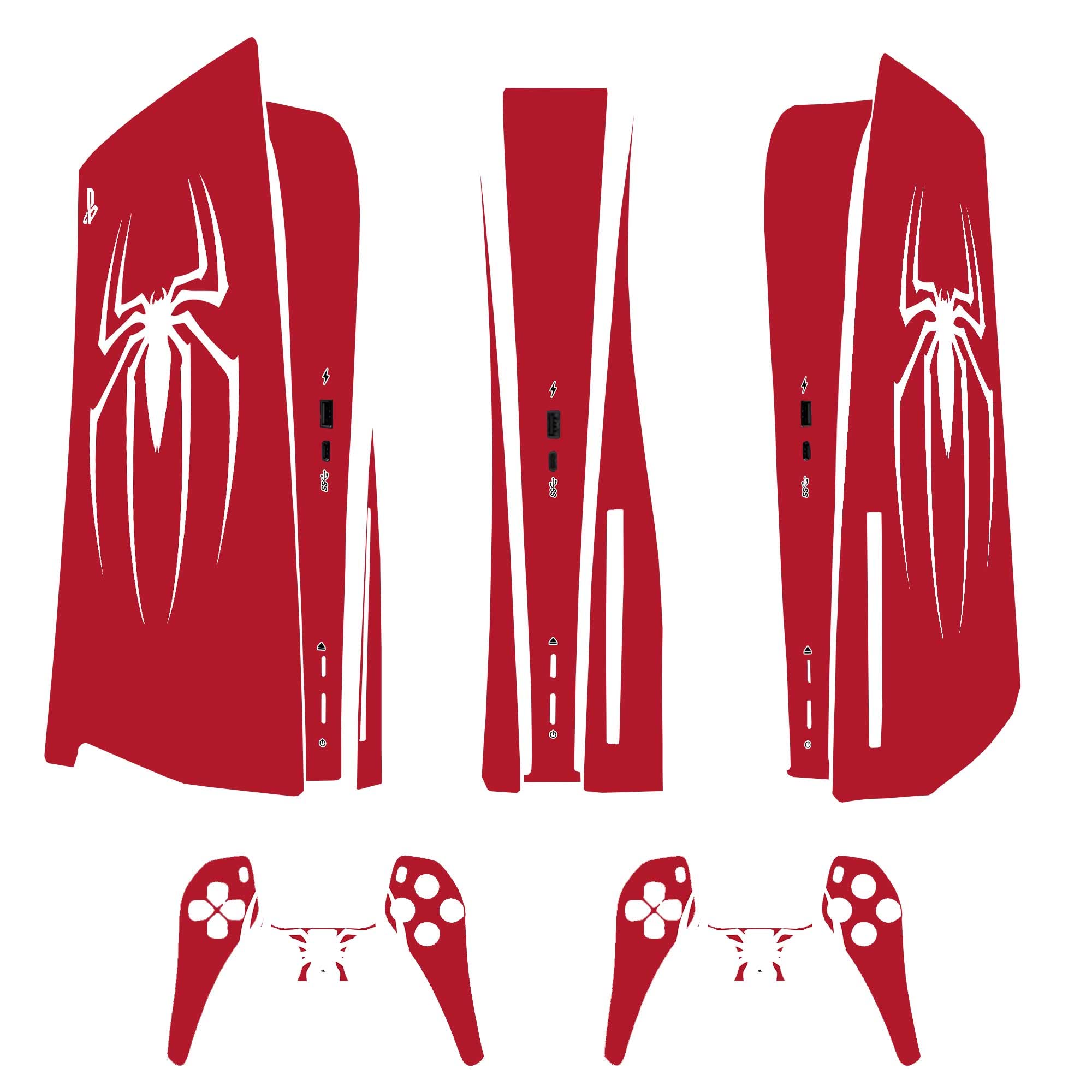 Adhesive Skin Compatible for PS5 for Gamers to Personalize Console - Removable Vinyl Film - HD Quality Satin Matte (Spid