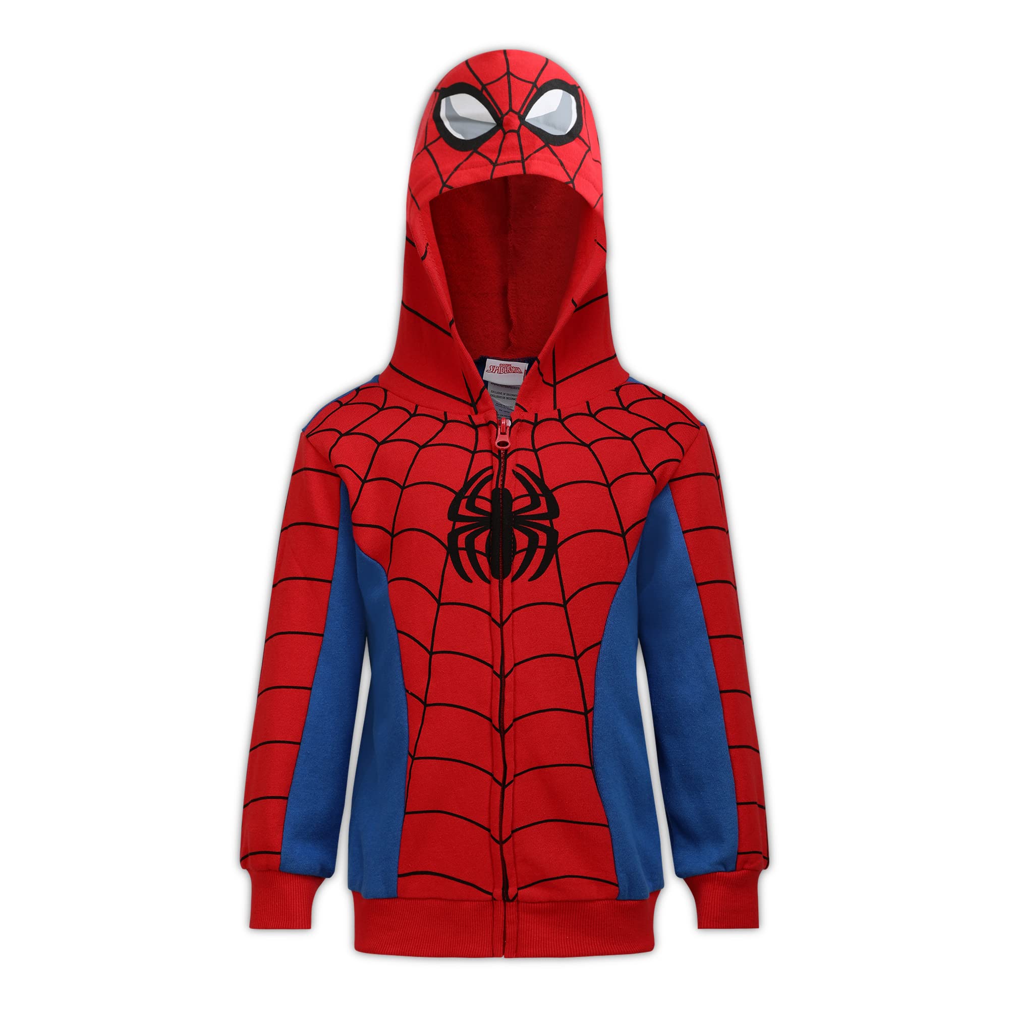 Marvel Avengers Captain America and Spider-Man Boys Zip-Up Hoodie for Toddlers and Big Kids - Fun Character Design, Vers