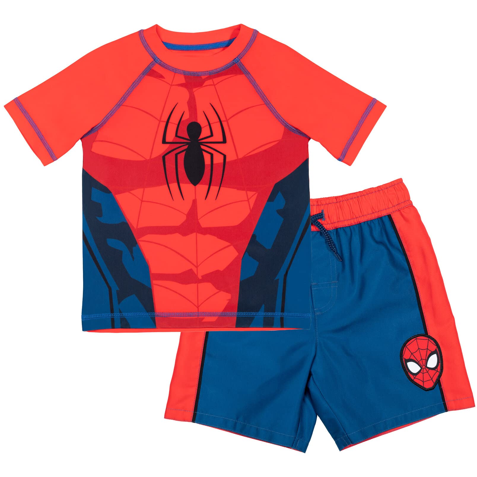 Marvel UPF 50+ Pullover Rash Guard Swim Outfit Set for Kids Toddler to Big Kid Sizes (2T - 18-20)