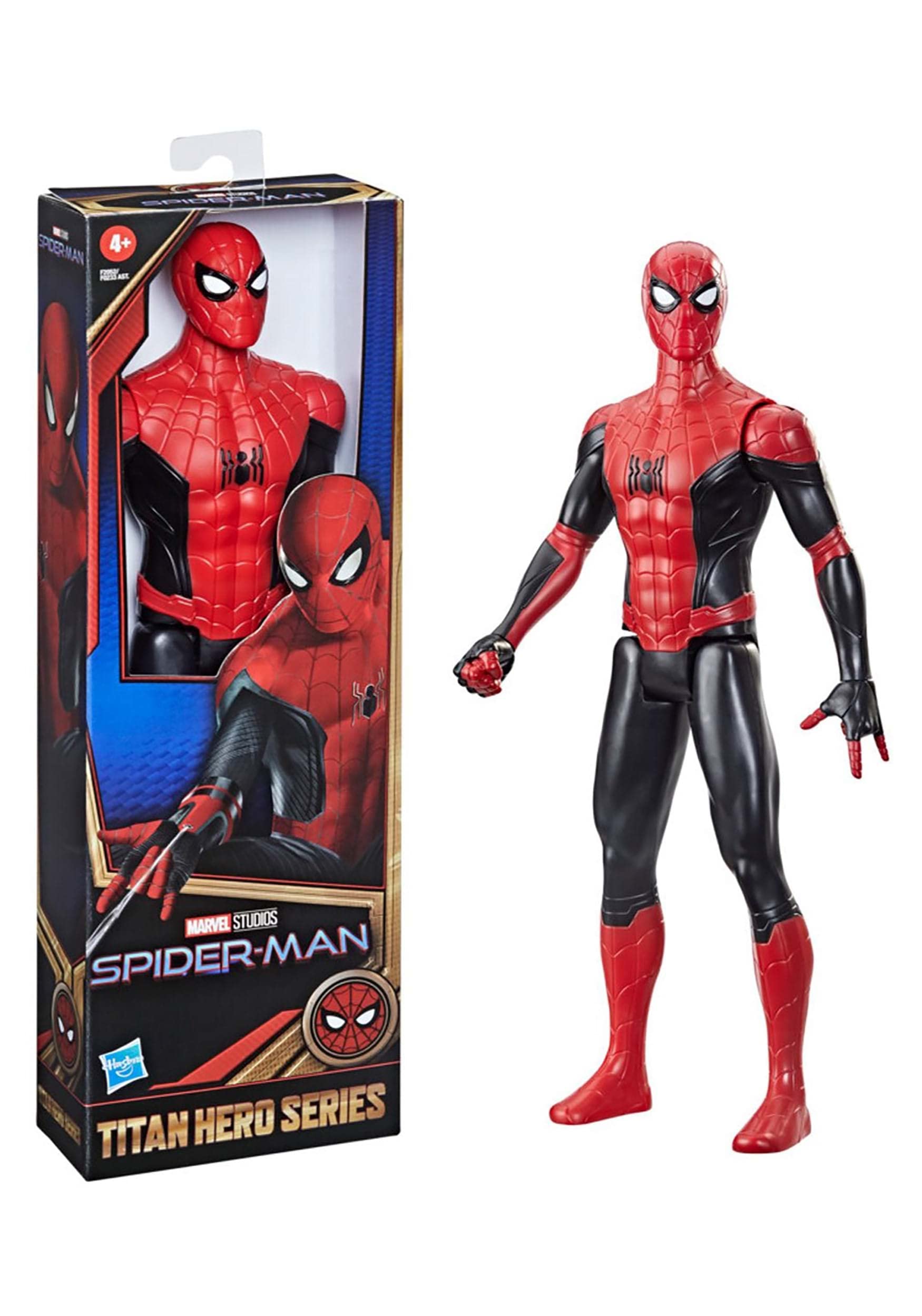 Spider-Man Marvel Titan Hero Series 12-Inch New Red and Black Suit Action Figure Toy, Movie Inspired, for Kids Ages 4 an