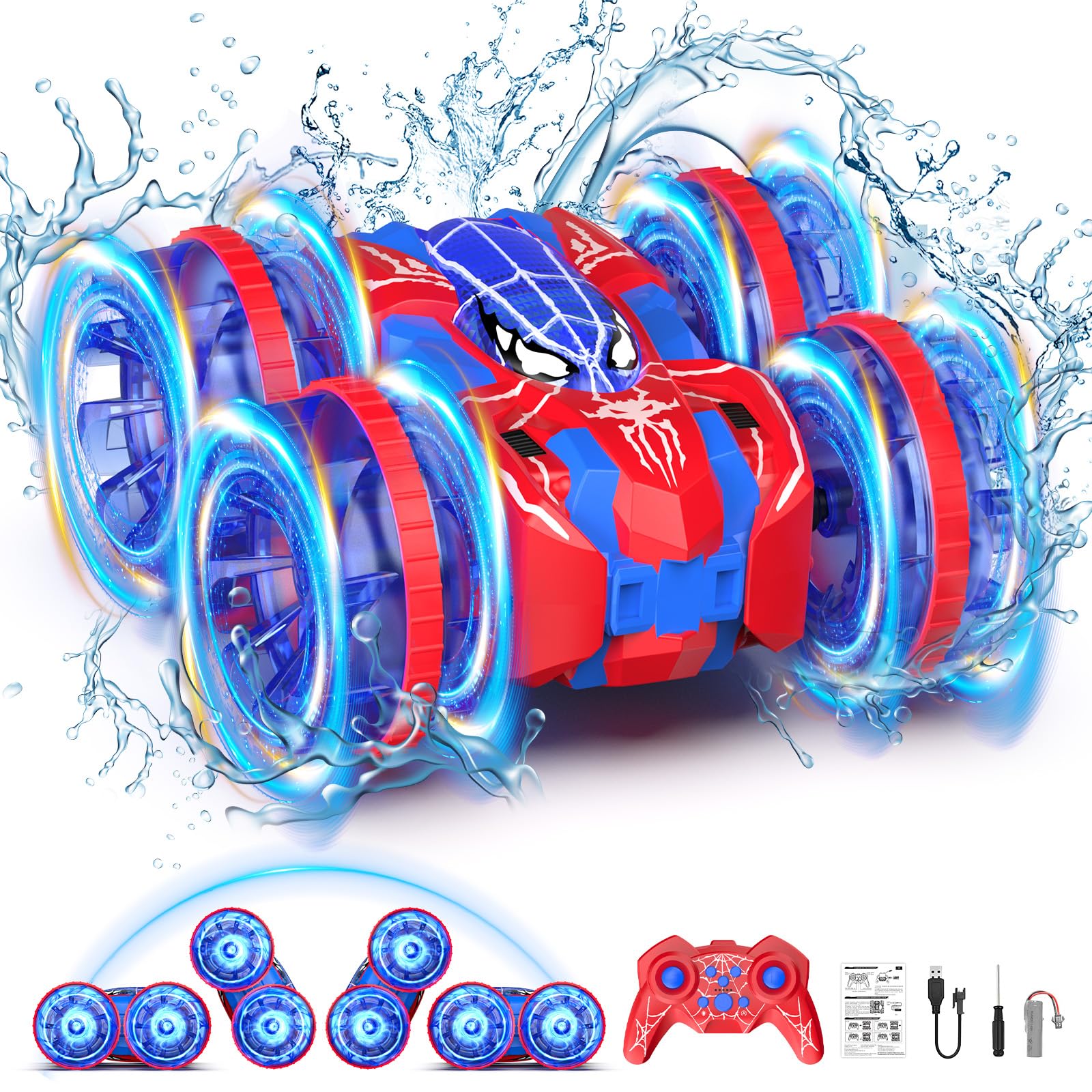Waterproof Remote Control Car 4WD Amphibious |4 GHz RC Car for Boys and Girls
| 360° Rotation RC Stunt with LED Lights