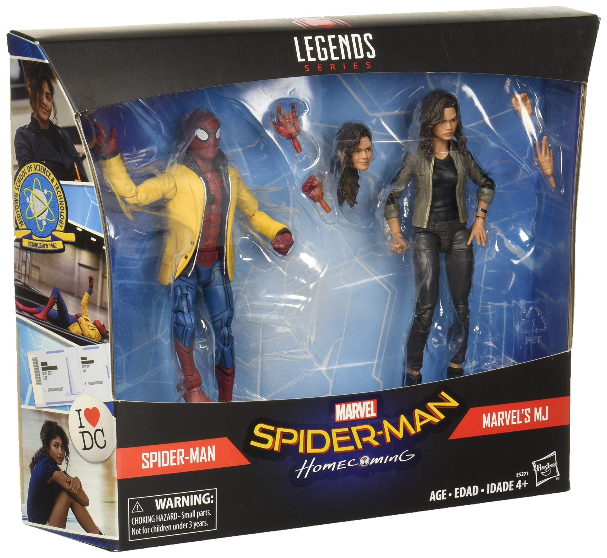 Marvel Legend 2-Pack Spider-Man Homecoming Spiderman and MJ - Must-Have Collectibles for Fans - Figure Toys, Perfect for